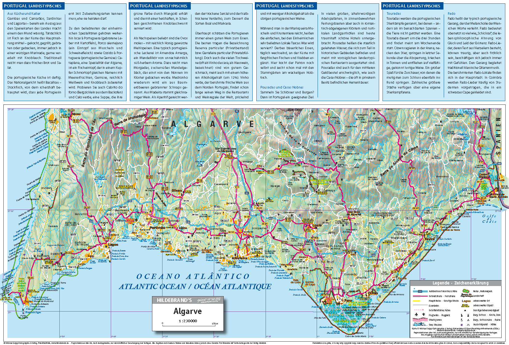 Kartenseite der Urlaubskarte Algarve