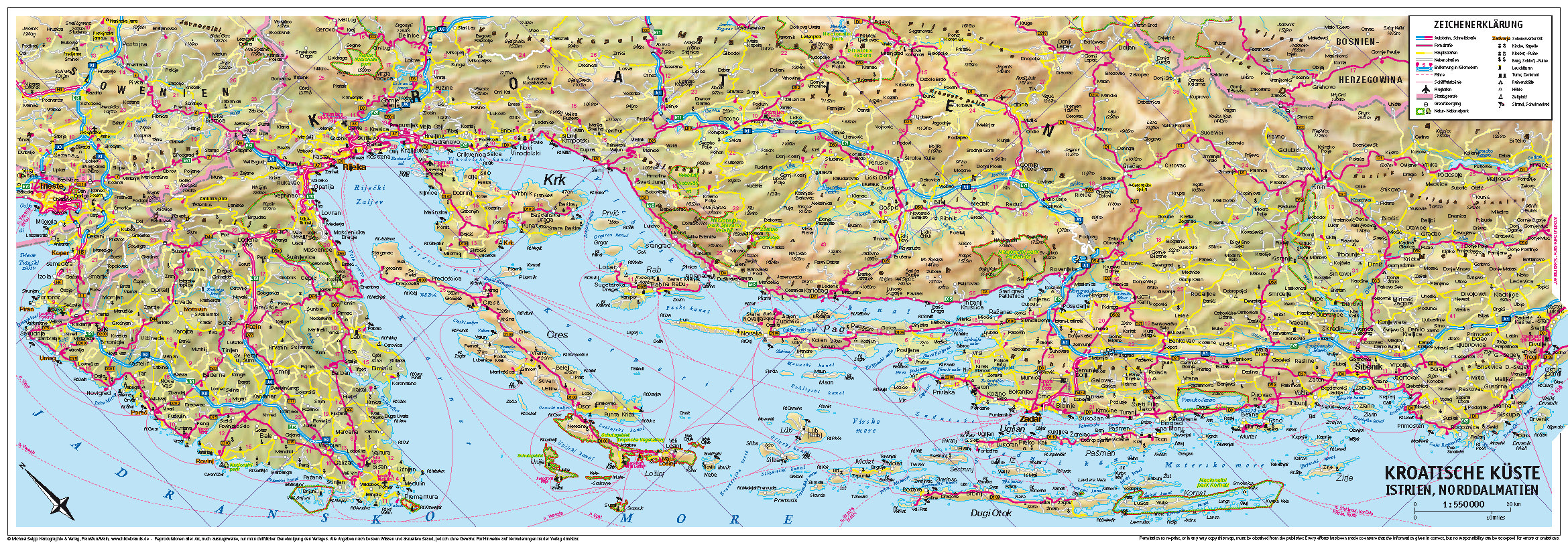 Kroatische Küsten Kartenseite