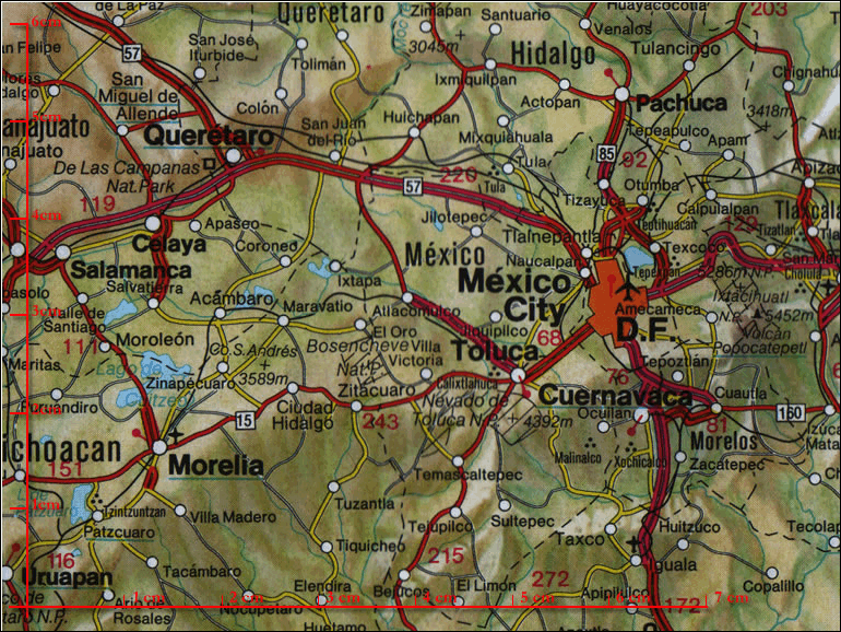 Kartenausschnitt der Urlaubskarte Mexiko