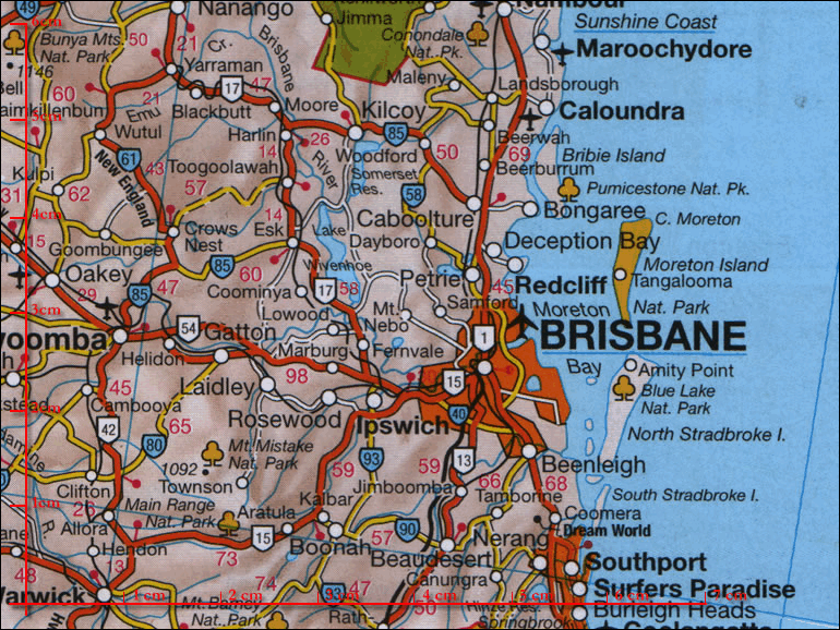 Australien, Ost Ausschnitt ca 8cmx6cm  EAN 9783889892966